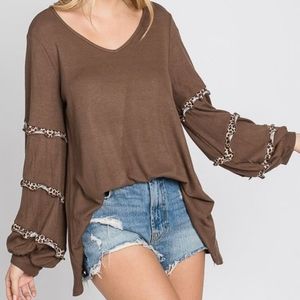 Ruffle Tier Bubble Sleeve Top